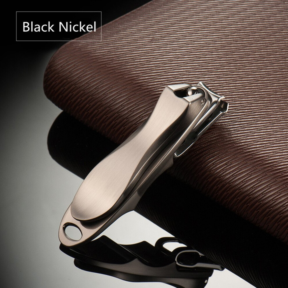 Nail Clippers for Thick Toenails with 360 Swivel Head, Ergonomic EasyGrip, Rustproof Stainless Steel (Black Nickel)