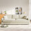 Modern 3 Seat Corduroy Sofa Couches 256cm Beige 2