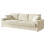Modern 3 Seat Corduroy Sofa Couches 256cm Beige 10