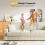 Modern 3 Seat Corduroy Sofa Couches 256cm Beige 4