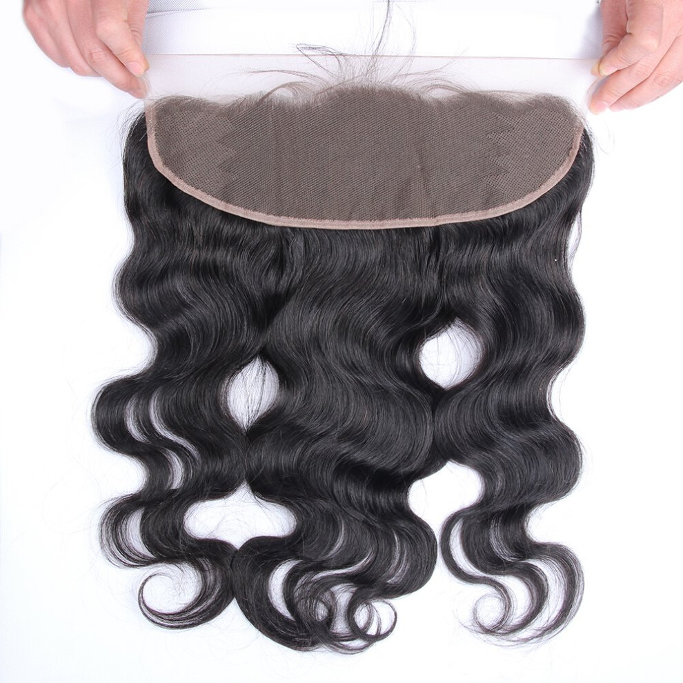 Unisex Brazilian Body Wave 13X4 Lace Frontal Closure 16 Inch Virgin Hair With Realistic Hairline