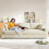 Modern 3 Seat Corduroy Sofa Couches 256cm Beige 7