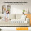 Modern 3 Seat Corduroy Sofa Couches 256cm Beige 8