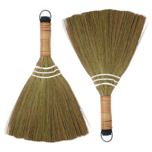 2 Pack Straw Broom Miscanthus Hand Brush for Hard Floors Sweeping Tool Durable Home Cleaning
