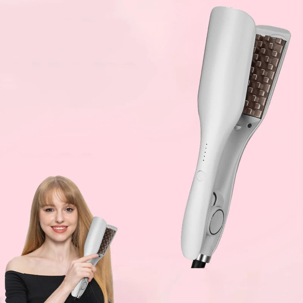 Professional Hair Crimper with Temperature Control, Ceramic Curling Iron for Smooth Shiny Waves