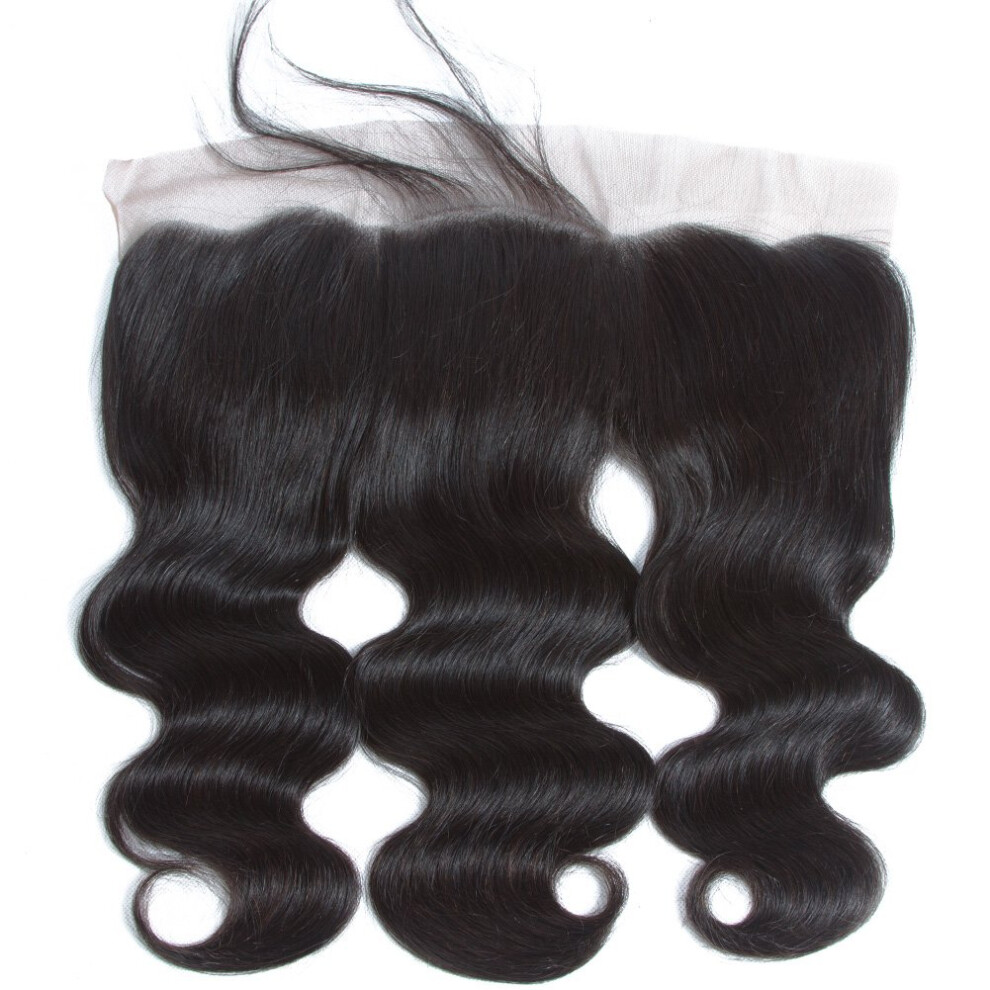 Unisex Brazilian Body Wave Lace Frontal 13X4 Ear To Ear Closure 22 Inch Virgin Remy Human Hair Natural Hairline