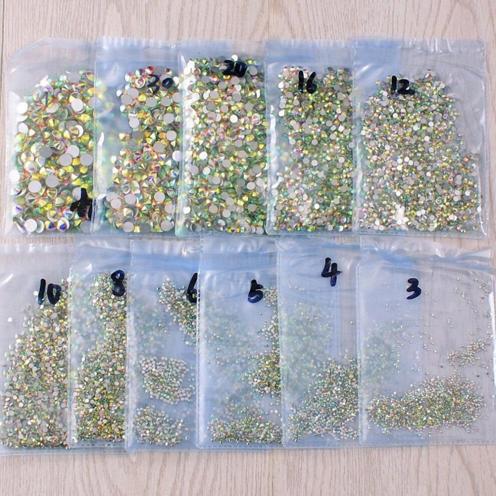 2880pcs 1.5mm Flatback Nail Art Rhinestones PP9 SS4 Round Crystal Gems for Crafts