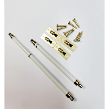 12" 5/16 draaibare witte gordijnroeden met schuifsluiting, 2 stuks per verpakking