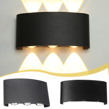 Applique murale LED CHOII 6W 3000K blanc chaud, en aluminium antirouille, orientable et étanche, pour intérieur et extérieur (véranda, terrasse,