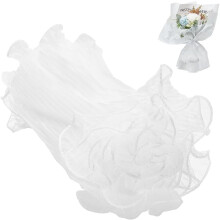 Páipéar Fillte Bláthanna Bána 4.5 Slat, Organza Tonnach Rocach 10-5/8" le haghaidh Pacáistiú Bouquet, Bláthanna & Maisiúcháin Bainise