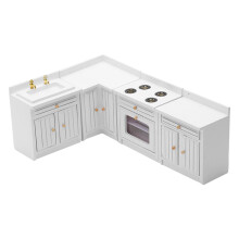 1: 12 Set di mobili in miniatura per casa delle bambole: mobiletto da cucina.