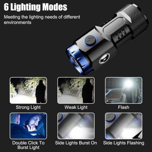 Φακός VASTFIRE Mini LED Επαναφορτιζόμενος Φωτεινός Μικρός Φακός Αδιάβροχος για Υπαίθρια 1