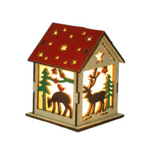 DagobertNiko Clearance! LED Wooden Christmas Cottage, Lighted Holiday Houses for Festive Decor, Compatible with Village Displays, Table Top