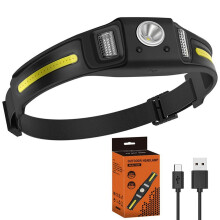 Lámpara de luz de inducción inteligente COB de silicona, lámpara de luz para pesca nocturna y equitación, luz potente integrada.