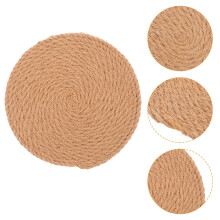 Linen Rope Placemats Cutlery Woven Cushion Household Round Home Decor Coaster to Weave Table Pad Flax