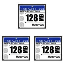 3 x 128 MB kompakt flash-minnekort for kamera, reklamemaskin, industrielt datakort