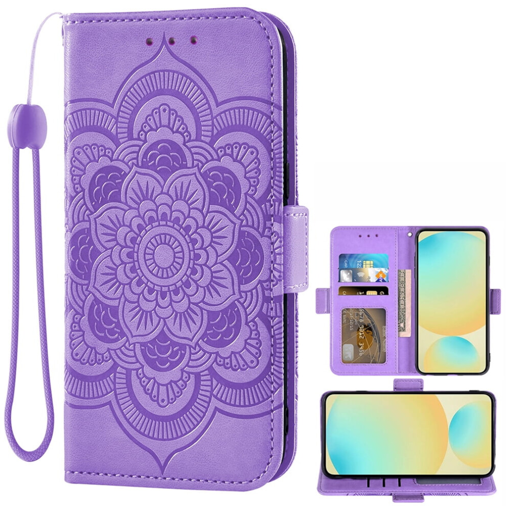 Asuwish Compatible With Samsung Galaxy A5 2015 Wallet Case, Leather Flip Stand Cover With Lanyard, Purple 9499224590441