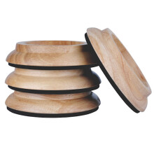 4 pcs Upright Piano Caster Cups, Premium Hardwood Piano Caster Pads Furniture Leg(Natural Wood)