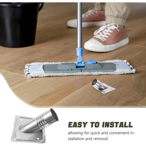 Broom Handle Extension Adapter with Threaded Connector for 1 Inch Poles and Cleaning Tools 2