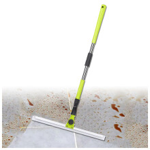 Silicone Floor Squeegee Broom with 51in Long Handle for Tile, Glass, Dust, Hair, Liquid Cleaning 35130cm
