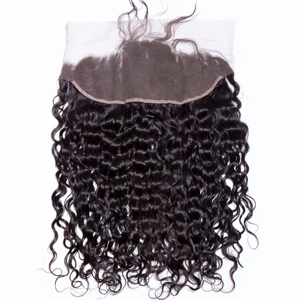 Unisex 13X4 Brazilian Lace Frontal Virgin Hair With Baby Hair Natural Hairline Unprocessed 16Inch