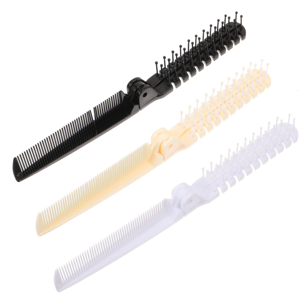 Travel Hair Brush Set, Foldable Pocket Hair Combs with Antistatic Smooth Teeth for Home and Travel