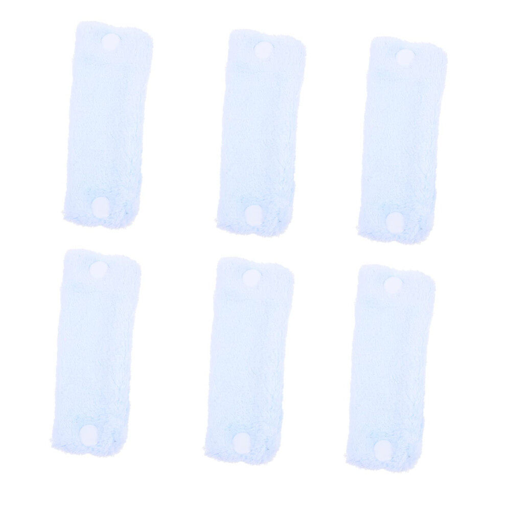 Heatless Hair Curlers for Women Skyblue Fleece Rollers Overnight Styling Comfort Natural Curls 6pcs