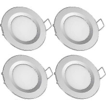 4 X Led Recessed Spotlight 12v Hole 58-65mm 3w 3200k Recessed Ceiling Light For Motorhome Boat Caravan Van Yacht Warm White (silver Finish) -Sy