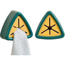 Set of 2 dish towel holders with adhesive strips - Easy drying and better kitchen organization (MELON)