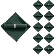 10Pcs 48X48cm Polyester Cloth Napkins compatible with Restaurant Wedding Banquet , Dark Green--Dark green