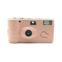 (Pink) Disposable film camera, 35mm manual point-and-shoot optical camera, film camera