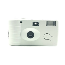 (White) Disposable film camera, 35mm manual point-and-shoot optical camera, film camera