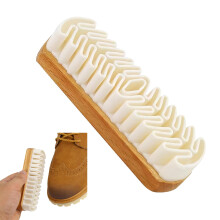 Suede Shoe Brush and Eraser Set, Soft TPR Wooden Handle Cleaner for Shoes, Bags, Jackets, Sofa