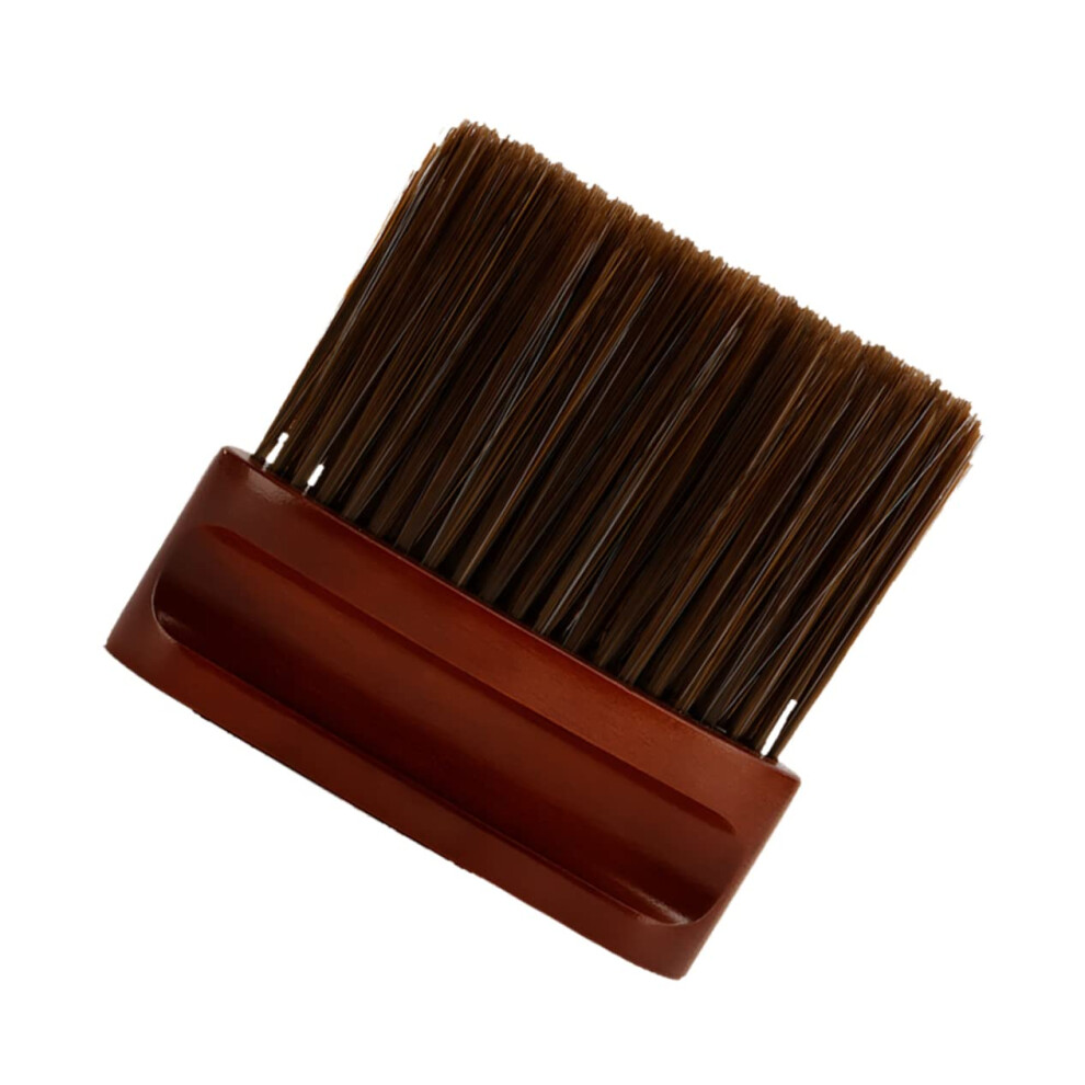 Unisex Neck Duster Brush With Dense Nylon Bristles And Ergonomic Wooden Handle For Barber Hair Cleaning