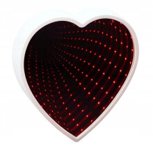 Grundig 34 LED Heart Shaped Decorative Infinity Mirror 18 x 18 x 2 cm