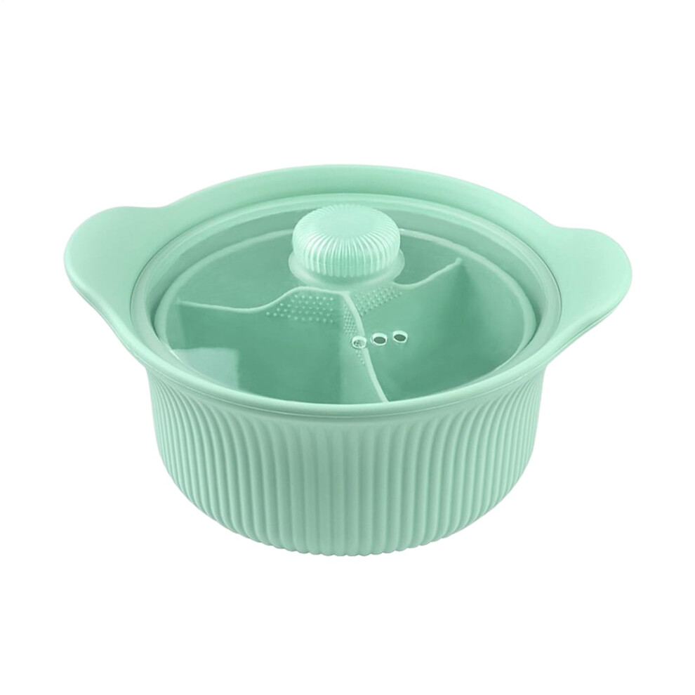 Microwave Steamer Bowl Silicone HeatResistant Cooker for Vegetables Baby Food Pasta Green