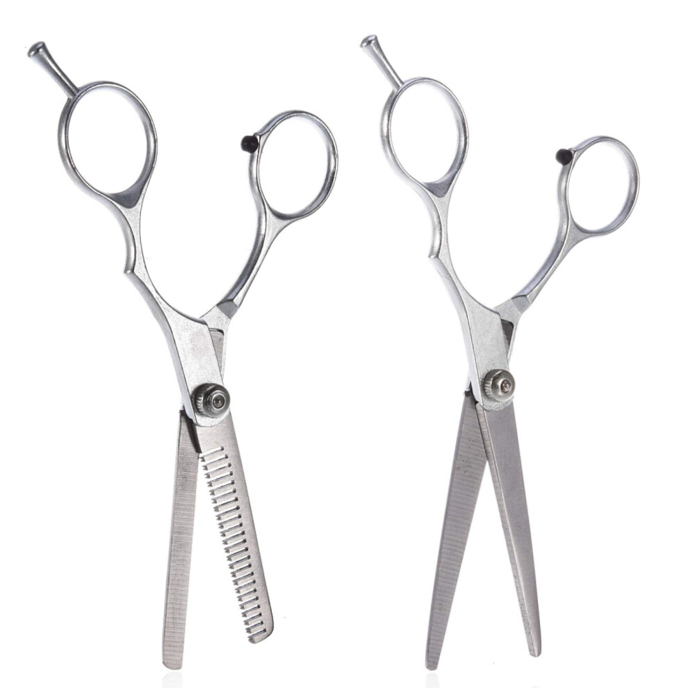 Professional Hair Cutting Scissors Set for Women, Stainless Steel Blunt and Thinning Shears