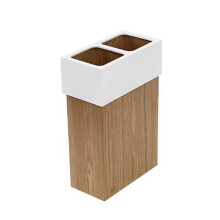 Wooden Umbrella Stand Rack with Double Layer Storage for Home Office Entryway Hallway