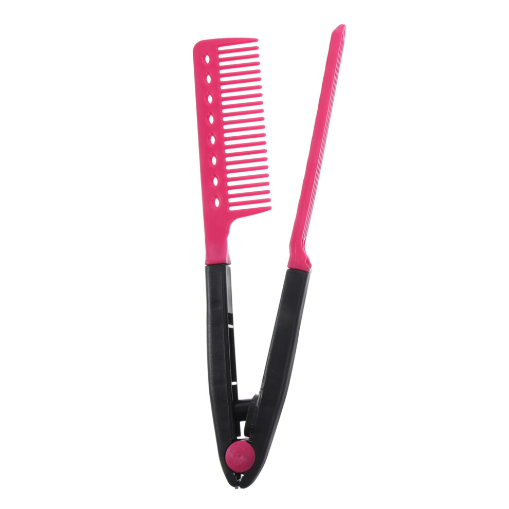 Unisex Foldable Vshaped Hair Straightening Comb With Ergonomic Grip For Professional Flat Iron Styling