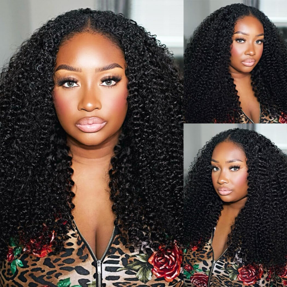 Unisex Curly Lace Front Wig 13X6 Hd Human Hair 22 Inch Afro Kinky Curly For Women 180% Density Glueless