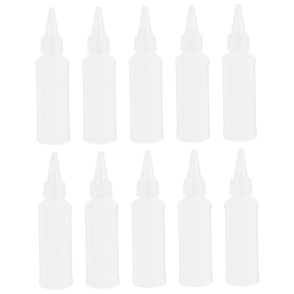 50pcs Refillable Hair Dye Applicator Bottles with Precision Nozzle for Hair Coloring and Oiling