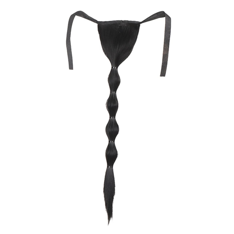 Unisex Black Human Hair Afro Puff Drawstring Ponytail Extension For Women With Natural Curl Volume