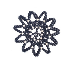 Ballet Hair Bun Cover with Pearls, Handmade Crochet Snood Net, Secure Elastic Fit for Dance