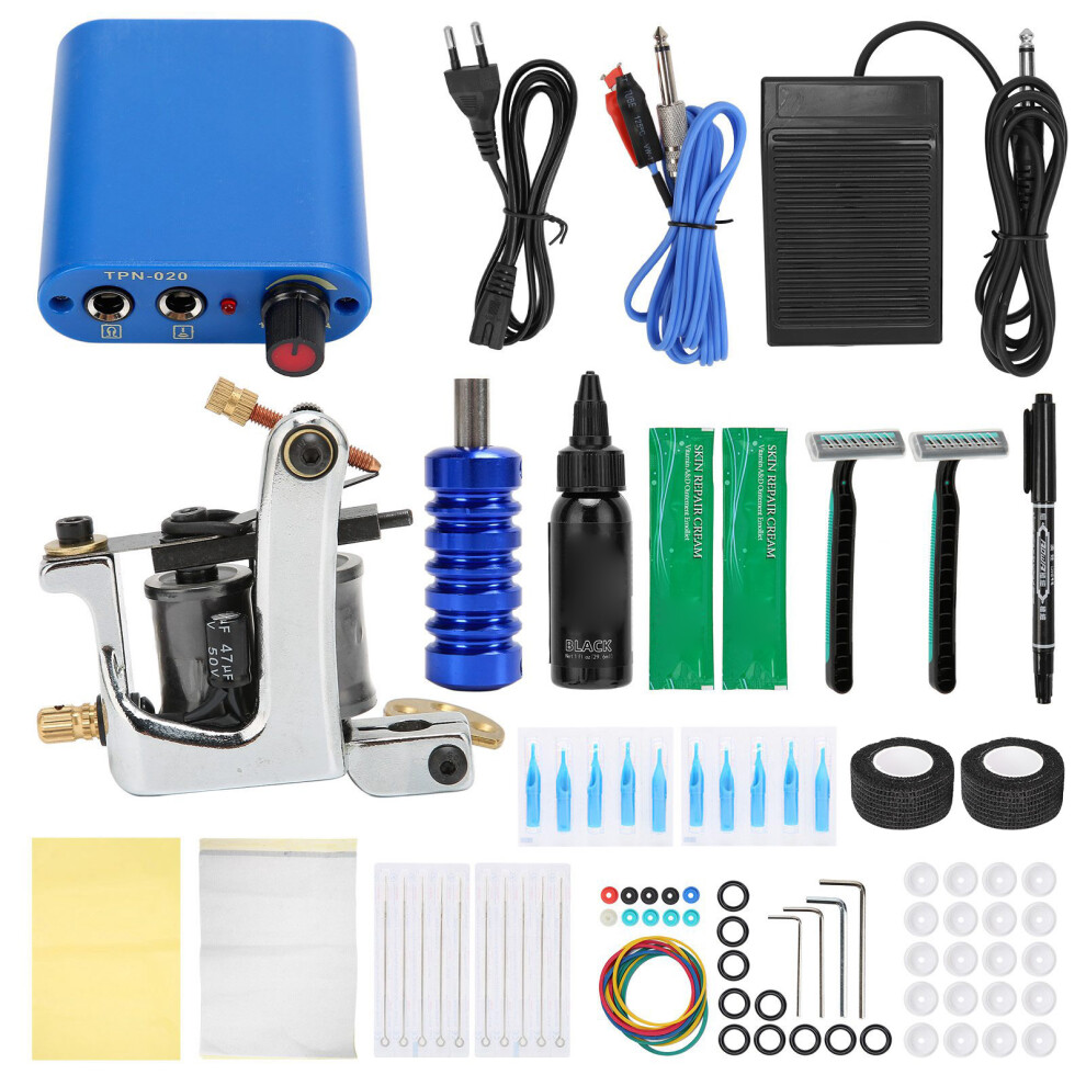 Vibrant Tattoo Ink Set Professional Tattoo Kit, Digital Power Supply Adjustable Voltage Tattoo Machines with Complete Supplies Match Nail Table