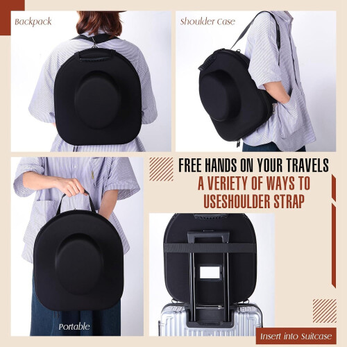 Hat Storage Case for Travel – Protective Fedora Hat Box Organizer with Handle 2