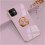 Capa luxuosa e elegante 'compatível com iPhone 13' com função de suporte de anel. Dourada e branca. 4