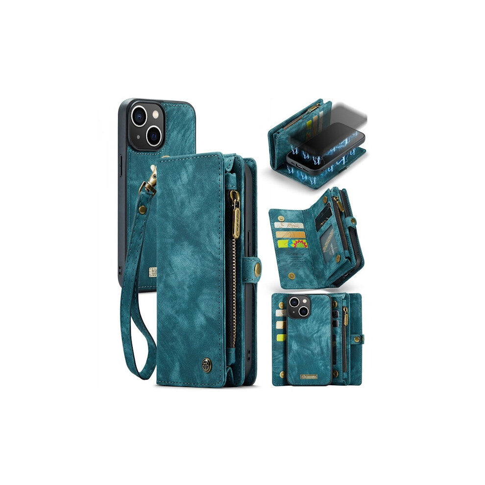 Caseme Multi-Slot 2 In 1 Wallet Case Compatible With Iphone 13 Blue 9149926988564
