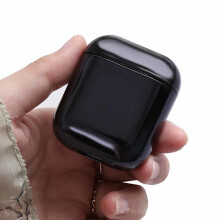 Ag luí le Apple atá comhoiriúnach le AirPods1/2Cás Clúdach Cás Cosanta Turraingdhíonach Dubh dubh