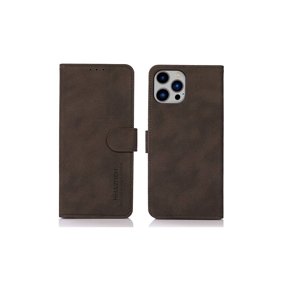 Skalo Compatible With Iphone 16 Pro Khazneh Pu Leather Wallet Case - Brown 9149926988854