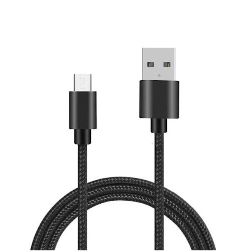 Cabo Micro-USB trançado de cor sólida, 1,8 m, azul. 2